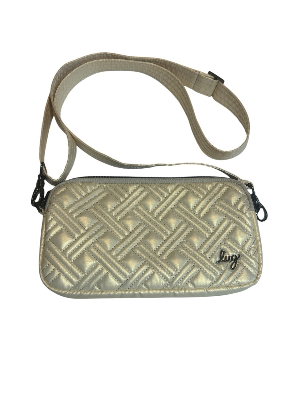 Lug Quilted Crossbody Bag Champagne Cream Lightweight Travel Purse